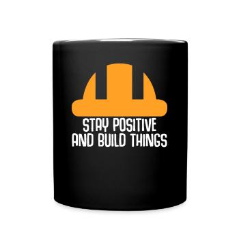 Construction Site Construction Worker - Tasse einfarbig - Schwarz - Vorne