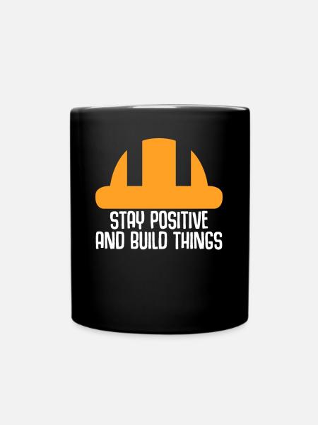 Construction Site Construction Worker - Tasse einfarbig - Schwarz