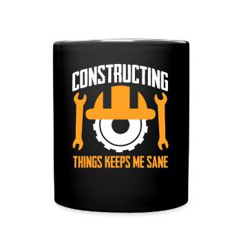 Construction Worker - Full Colour Mug - black - Front