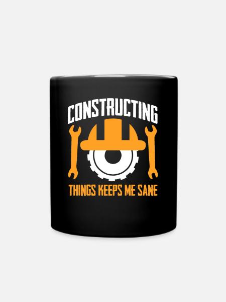 Construction Worker - Tasse einfarbig - Schwarz