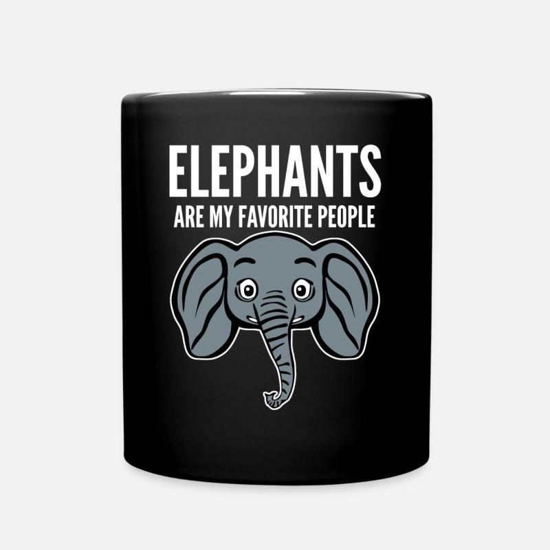 Elephant Elephants - Full Colour Mug - black