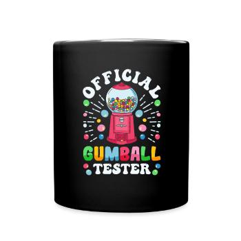 Lustiger Kaugummiautomat - Tasse einfarbig - Schwarz - Vorne