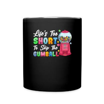 Lustiger Kaugummiautomat - Tasse einfarbig - Schwarz - Vorne