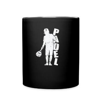 Joueur de padel avec raquette - Mug uni - noir - Devant