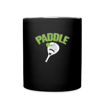Paddle-tennis avec raquette de padel - Mug uni - noir - Devant