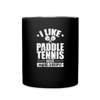 J’aime le padel et peut-être 3 personnes - Mug uni - noir - Devant