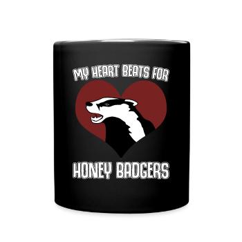 Honey Badger Heart Honey Badgers - Full Colour Mug - black - Front