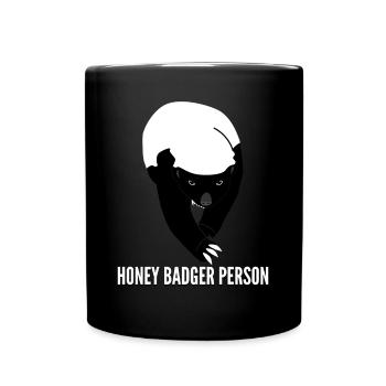 Honey Badgers Grumpy Honey Badger - Tasse einfarbig - Schwarz - Vorne