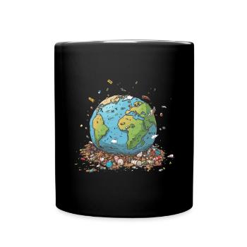 Anti Littering No Environment Recycle - Tasse einfarbig - Schwarz - Vorne