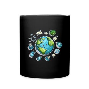 Anti Littering No Environment Recycle - Tasse einfarbig - Schwarz - Vorne