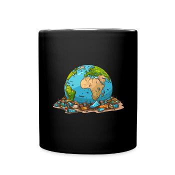 Anti Littering No Environment Recycle - Tasse einfarbig - Schwarz - Vorne