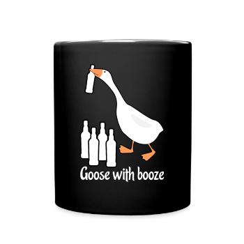 Goose with Booze Geese - Tasse einfarbig - Schwarz - Vorne