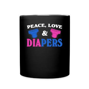 Diapers Pregnancy Announcement Baby - Full Colour Mug - black - Front
