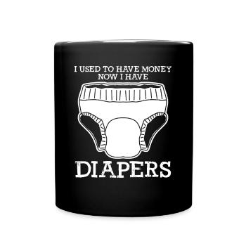 Diapers Baby Babies - Full Colour Mug - black - Front