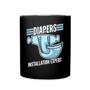 Diapers Baby Babies Parents - Tasse einfarbig - Schwarz - Vorne
