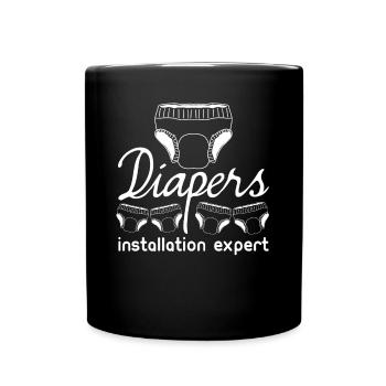 Diapers Baby Parents Diaper Pregnancy - Full Colour Mug - black - Front