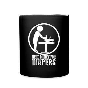 Parents Baby Diapers Pregnancy Diaper - Full Colour Mug - black - Front