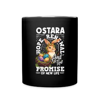 Easter Eostre Pagan Spring - Full Colour Mug - black - Front