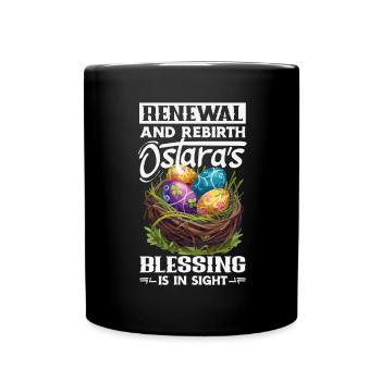 Ostern Eostre Heidnischer Frühling - Tasse einfarbig - Schwarz - Vorne