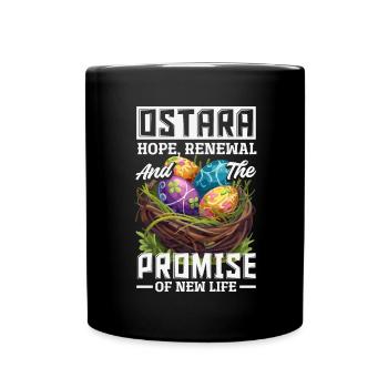 Ostern Eostre Heidnischer Frühling - Tasse einfarbig - Schwarz - Vorne