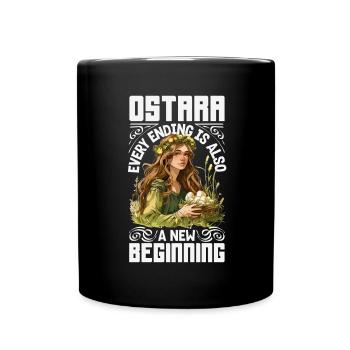 Ostern Eostre Heidnischer Frühling - Tasse einfarbig - Schwarz - Vorne