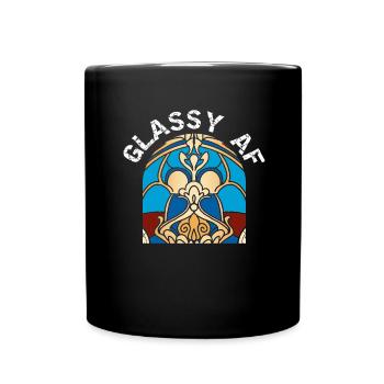 Lustiger Buntglas-künstler - Tasse einfarbig - Schwarz - Vorne