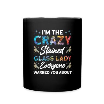 Lustiger Buntglas-künstler - Tasse einfarbig - Schwarz - Vorne