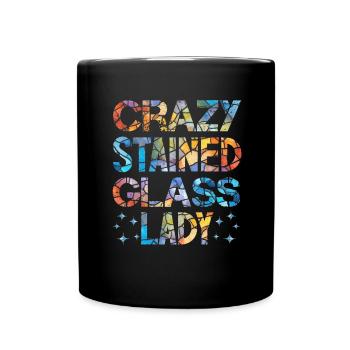 Lustiger Buntglas-künstler - Tasse einfarbig - Schwarz - Vorne