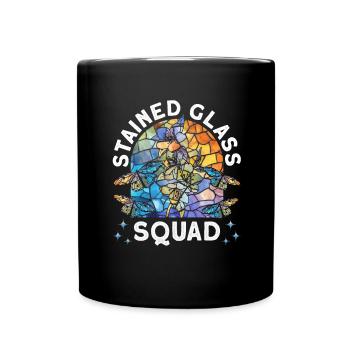 Lustiger Buntglas-künstler - Tasse einfarbig - Schwarz - Vorne