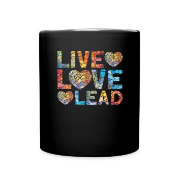 Lustiger Buntglas-künstler - Tasse einfarbig - Schwarz - Vorne