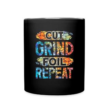 Lustiger Buntglas-künstler - Tasse einfarbig - Schwarz - Vorne