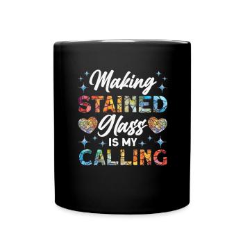 Lustiger Buntglas-künstler - Tasse einfarbig - Schwarz - Vorne