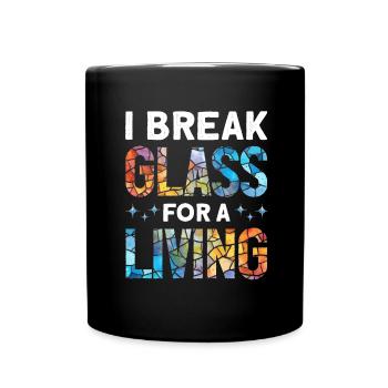 Lustiger Buntglas-künstler - Tasse einfarbig - Schwarz - Vorne