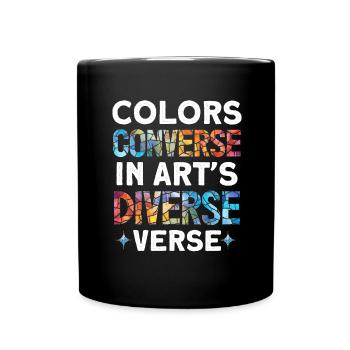Lustiger Buntglas-künstler - Tasse einfarbig - Schwarz - Vorne