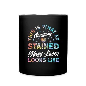 Lustiger Buntglas-künstler - Tasse einfarbig - Schwarz - Vorne