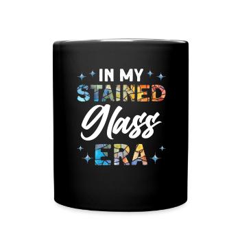 Lustiger Buntglas-künstler - Tasse einfarbig - Schwarz - Vorne