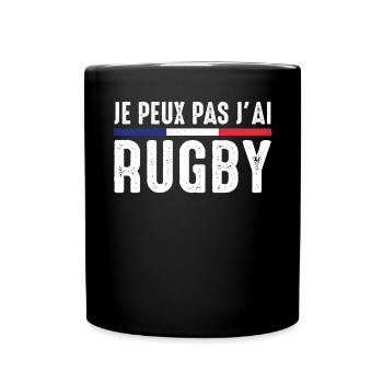 J'Peux Pas J'ai Rugby Joueur de Rugby france Drôle - Mug uni - noir - Devant