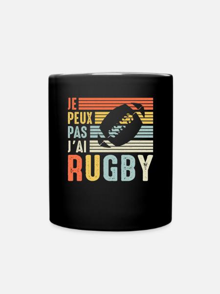 J'Peux Pas J'ai Rugby Joueur de Rugby france Drôle - Mug uni - noir