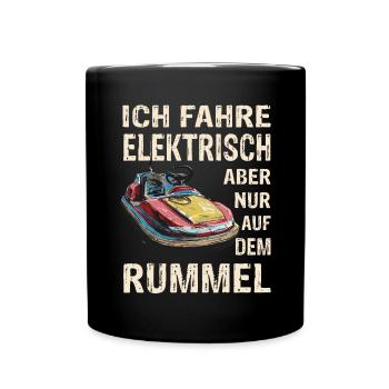 Ich fahre Elektrisch Kirmes Autoscooter - Tasse einfarbig - Schwarz - Vorne