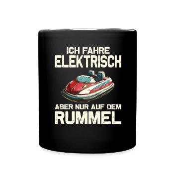 Ich fahre Elektrisch Kirmes Autoscooter - Tasse einfarbig - Schwarz - Vorne