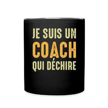 I'm a coach who rocks coach coach - Full Colour Mug - black - Front