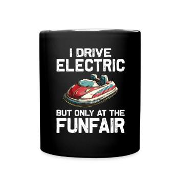 Ich fahre Elektrisch Kirmes Autoscooter - Tasse einfarbig - Schwarz - Vorne
