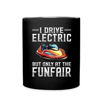 Ich fahre Elektrisch Kirmes Autoscooter - Tasse einfarbig - Schwarz - Vorne