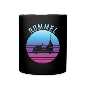 Freizeitpark Kirmes Rummel Autoscooter - Tasse einfarbig - Schwarz - Vorne