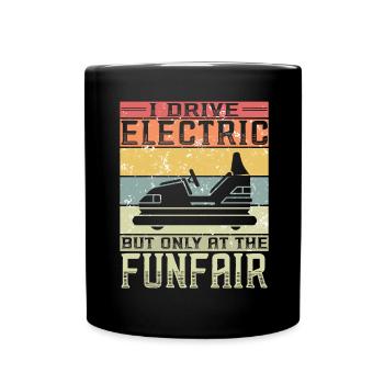 I Drive Electric Funfair Bumper Cars - Full Colour Mug - black - Front