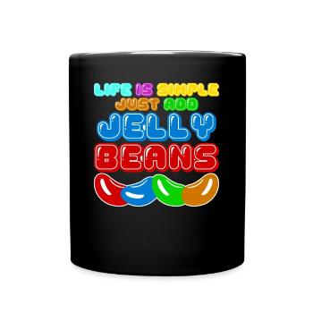 Jelly Bean Bonbons à la gelée Fèves à la gelée - Mug uni - noir - Devant