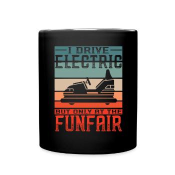 Ich fahre Elektrisch Kirmes Autoscooter - Tasse einfarbig - Schwarz - Vorne