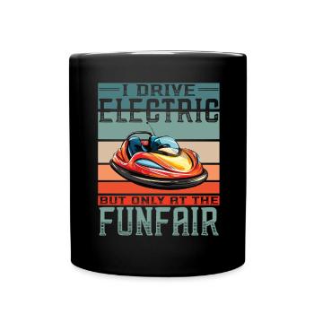 Ich fahre Elektrisch Kirmes Autoscooter - Tasse einfarbig - Schwarz - Vorne
