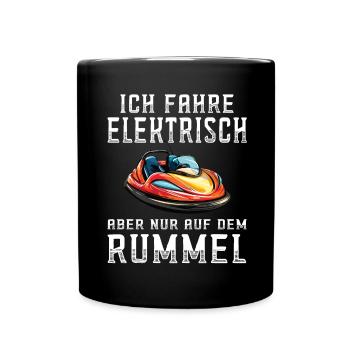 Ich fahre Elektrisch Kirmes Autoscooter - Tasse einfarbig - Schwarz - Vorne