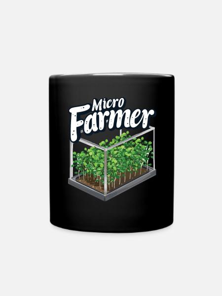 Microgreen Agriculture Gartenarbeit - Tasse einfarbig - Schwarz
